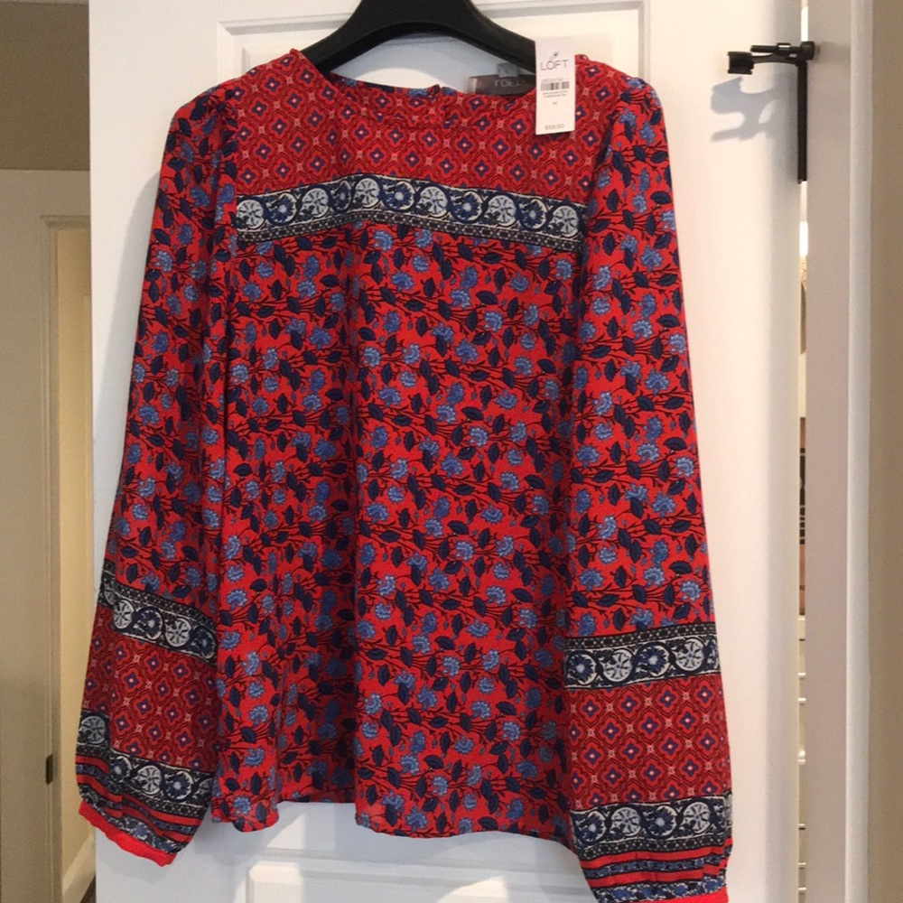 Red multi colored Blouse